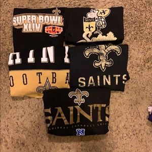 Bundle of 5 Saints long sleeve shirts! M-L